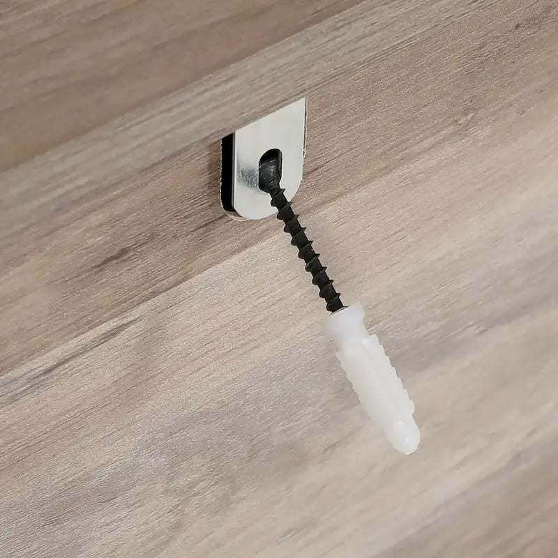 Mobile Alto Contenitore con Cassetto, 3 Ripiani e Anta, Bianco/Marrone – Montaggio per 1 Persona