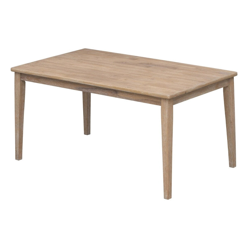 Set da pranzo 6 pezzi in legno naturale con panca, 6 posti