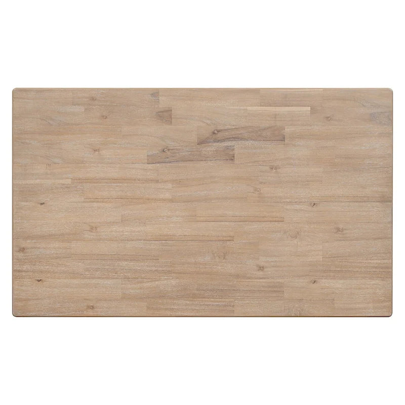 Set da pranzo 6 pezzi in legno naturale con panca, 6 posti