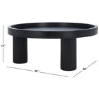 Tavolino rotondo a 3 gambe, bianco lavato/marrone/nero, per 1