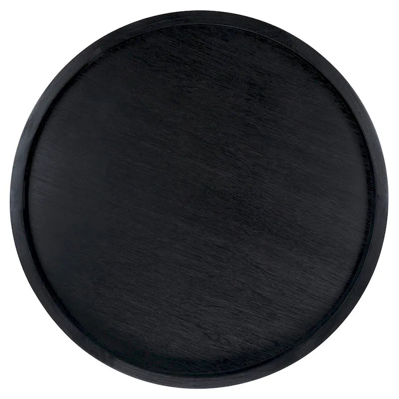 Tavolino rotondo a 3 gambe, bianco lavato/marrone/nero, per 1