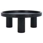 Tavolino rotondo a 3 gambe, bianco lavato/marrone/nero, per 1